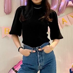 Guess Balloon-Sleeve Ribbed Sweater